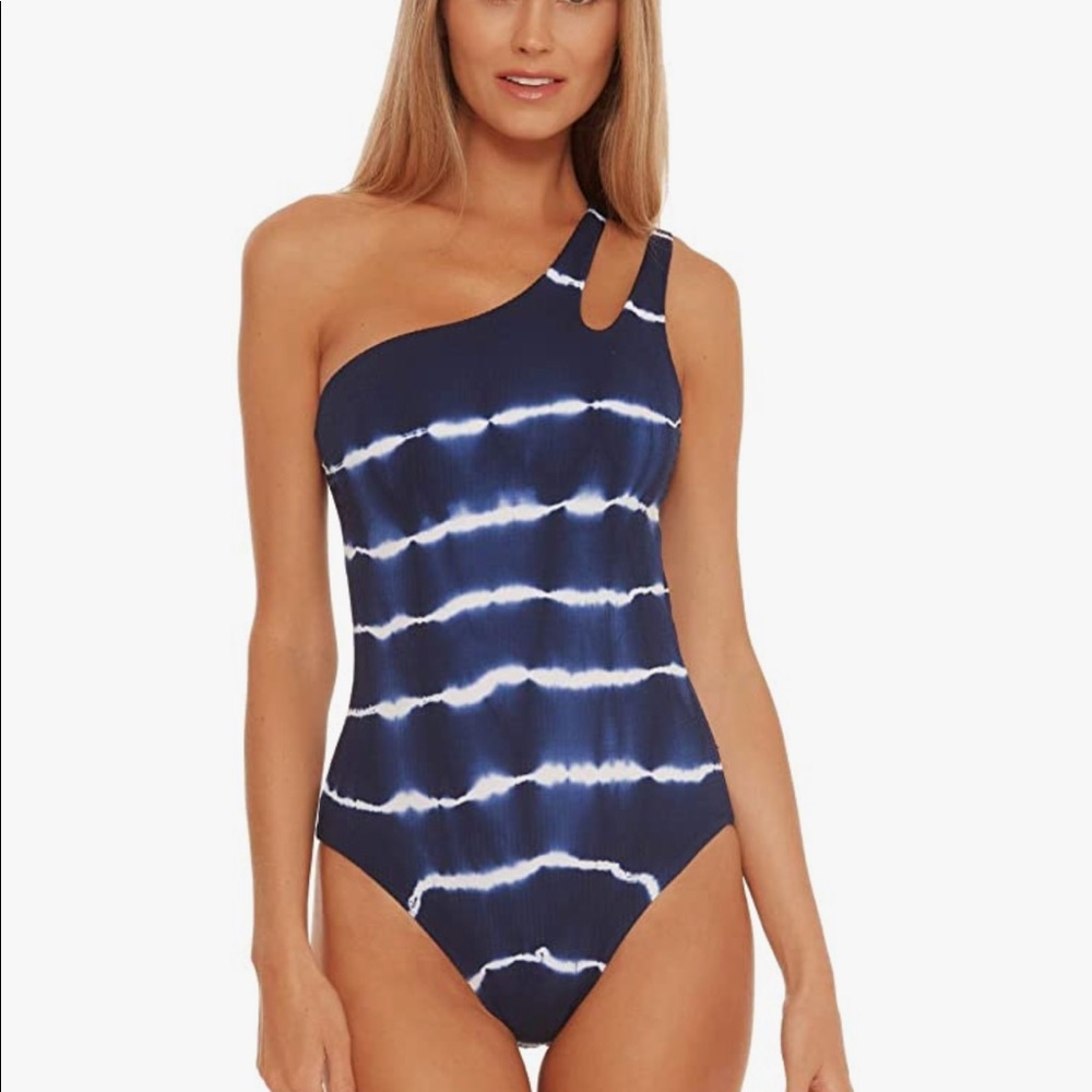 Becca Violet Tie Dye One Shoulder One Piece
